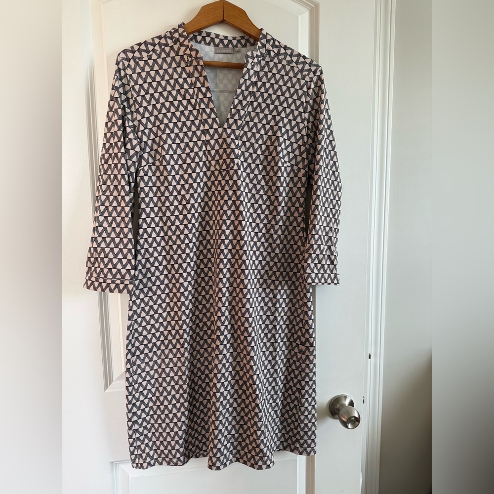 Ellie Kai 3/4 Sleeve Geometric Triangle Dress Size 4